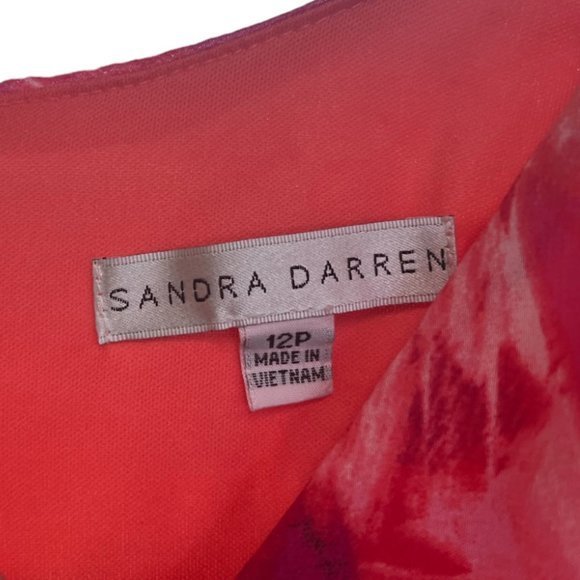 Women's Sandra Darren Floral Sleeveless Asymmetrical Hem Size 12P - Picture 4 of 5